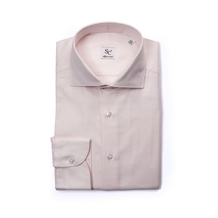 Camicia punta spillo oxford rosa, collo francese - immagine 2