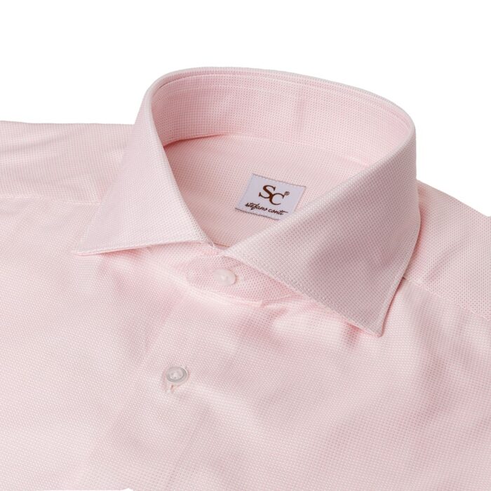 Camicia punta spillo oxford rosa, collo francese - immagine 3