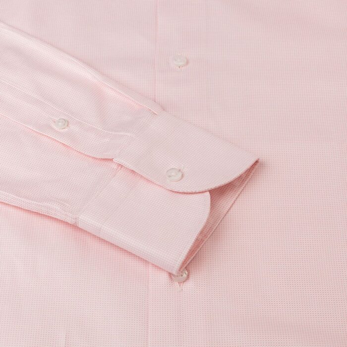 Camicia punta spillo oxford rosa, collo francese - immagine 4